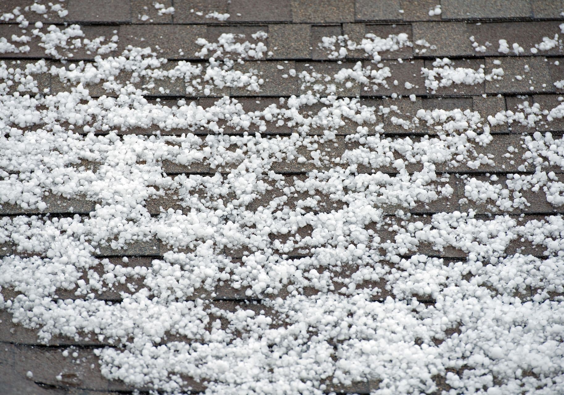 Hail pellets on a roof.