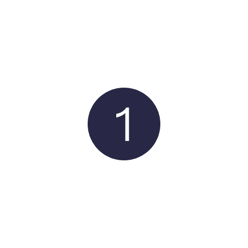 A blue circle with the number 1.