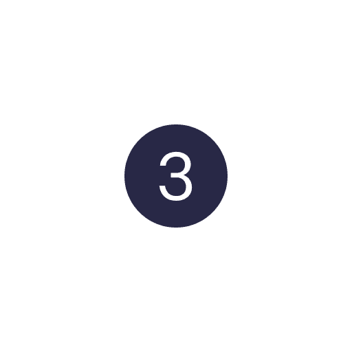 A blue circle with the number 3.