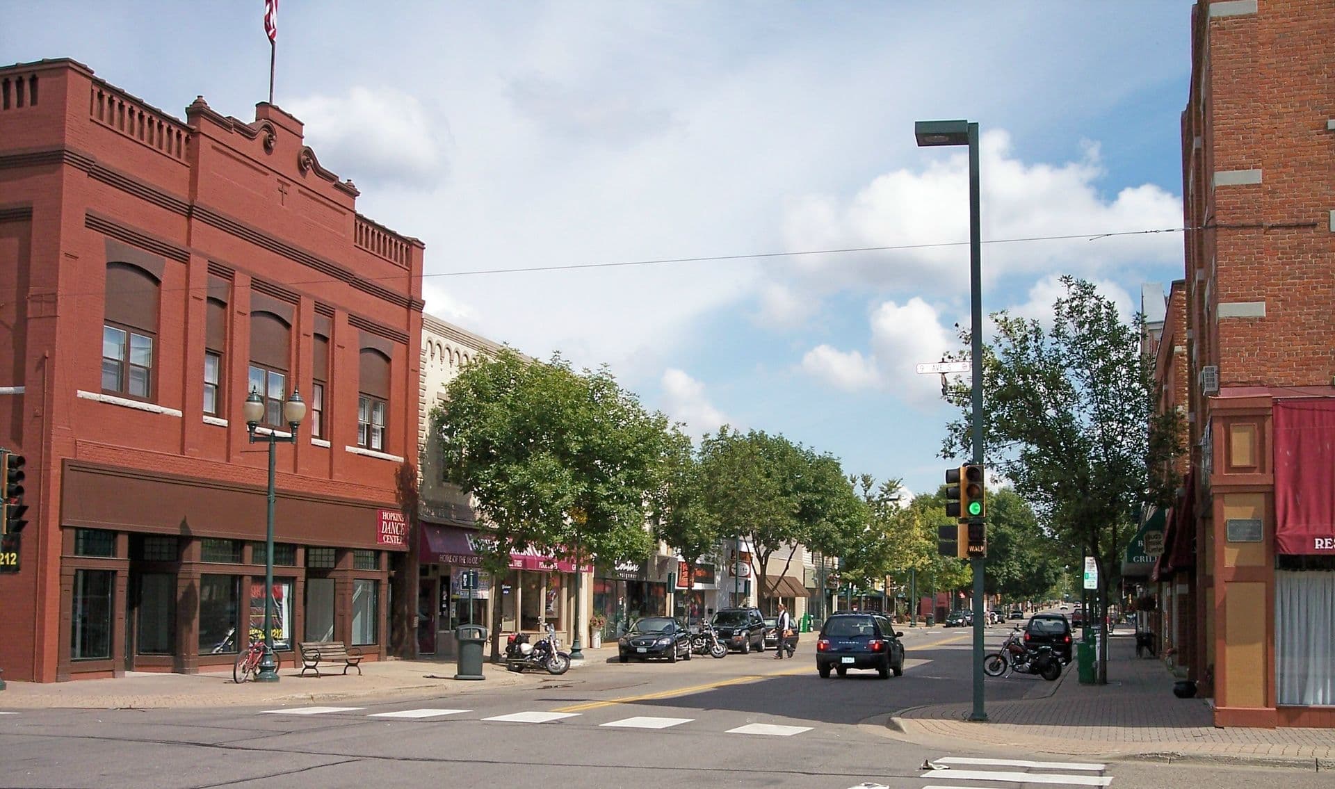 View of Hopkins, Minnesota, showing the historic Mainstreet district.